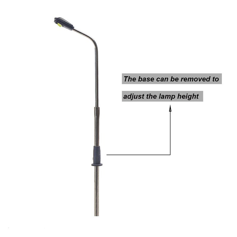 Evemodel LQS06 10pcs Model Railway Train Lamp Post Street Lights Bright White Lamps N Scale LEDs New - Image 5